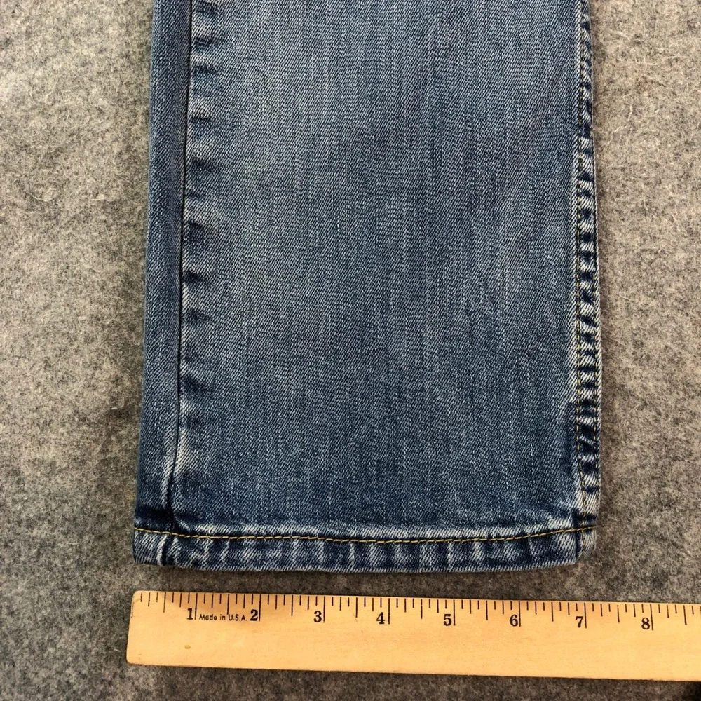 Levis 513 Mens Jeans 34x34 Straight Leg Blue Light Wash Stretch Slim Fit Classic